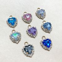 Coeur avec pince suspendue perceuse autour du bord cristal boucle pendentif verre bricolage cristal pendentif accessoires matériaux faits à la main