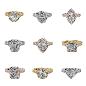 Anillo de Compromiso de Oro Sólido de 18K para Mujer con Diamante de Corte Brillante Redondo, Certificado GIA, Diseño Clásico con Halo - Product Image 1