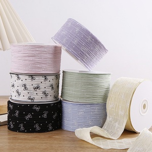 Nastro di <span class=keywords><strong>Tulle</strong></span> a pieghe con nodo a farfalla per bambini fai da te accessori per capelli fatti a mano cappello per scarpe da regalo Bouquet decorazioni per molteplici usi - Product Image 3