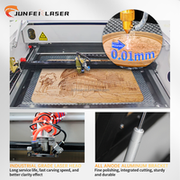 JUNFEI 2-in-1 CO2 CNC Laser Snij- en Graveermachine 40W/60W/80W voor Hout, Steen, Acryl & Kunststof - Watergekoeld