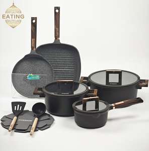 Wholesale 13PC Commercial Cookware Set 24/28cm Casserole Pizza &amp; <strong>Square</strong> <strong>Frying</strong> <strong>Pans</strong> Saucepans + Silicone Utensils &amp; Protectors - Product Image 5