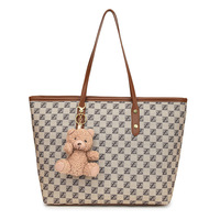 Bolso Tote de Gran Capacidad, Material PU de Alta Calidad, Cierre de Cremallera, Estilo Casual, con Asa de Mano y Correa para Hombro, Nuevo 2026