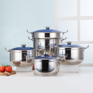 <strong>Wear</strong> Resisting Kaisa Villa for Cookware Set-Modern Metal Cookware with Glass Lid Eco-Friendly 14-Piece Oven &amp; Dishwasher Safe - Product Image 2