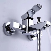 Robinet de bain mural monocommande en zinc chromé, chaud/froid, économique, pour salle de bain, avec douchette pluie, vente en gros