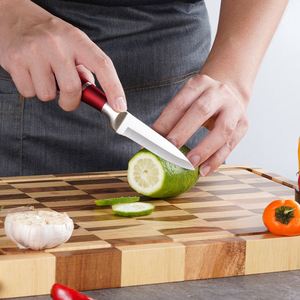 Juego de Cuchillos de Cocina Profesionales Kitchenbliss con Bloque, Hoja de Acero Inoxidable, Mango Rojo Hueco en Forma de Herradura, Tijeras, Juego de Cuchillos de Chef - Product Image 3