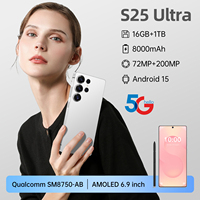 Smartphone S25 Ultra Version Globale Débloqué 16 Go + 1 To Android 14.0 avec Processeur Déca-cœur et Caméra Arrière 108 MP en Anglais, Espagnol, Allemand