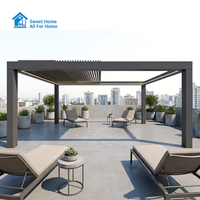 Pergola automatique chinoise Sweet Home en aluminium thermolaqué avec toit rétractable, gazebo LED, imperméable, bioclimatique et écologique