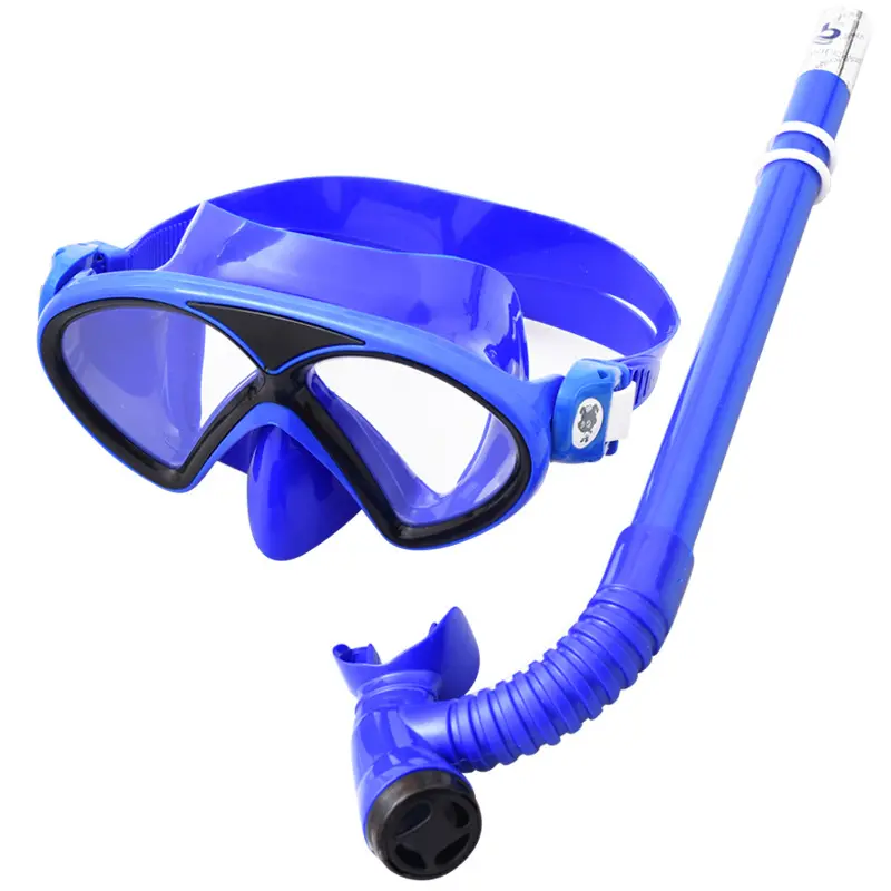 Profesyonel PVC rahat dalış maskesi ve kuru şnorkel seti çocuk tüplü yüzme dalış dişli