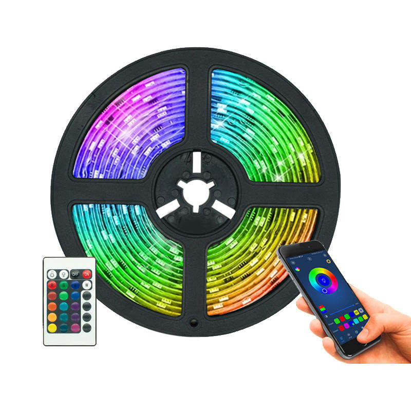 Tuya Luces Led Para Casa 12V 5M Indoor 2835 5050 SMD RGB Tiras De Luces Leds Smart Strip Light Outdoor Barras De Luz LEDs