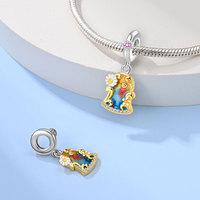 Promo Panas Liontin Perak 925 Bentuk Bunga Iris, Langit Berbintang, Bunga Matahari, dan Hati untuk Aksesoris Gelang Manik-Manik DIY, Perhiasan Fashion, Liontin Tetesan Minyak