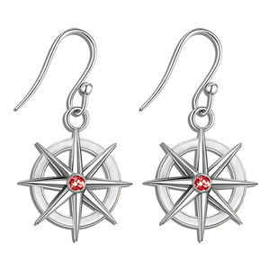 Vintage Antique <b>Silver</b> Plated Antique Bronze Plated SKZ Eight-pointed Star Earrings for Women - Product Image 1