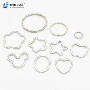 YIWANG Factory Wholesale DIY Star Heart Shape Iron Metal Split Rings Flat <b>Key</b> Rings for <b>Key</b> Chain - Product Image 4