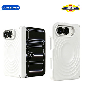 Étui de téléphone magnétique en silicone liquide OEM à motif ondulé avec double axe central, coque antichoc pliable pour iPhone Duo - Product Image 1