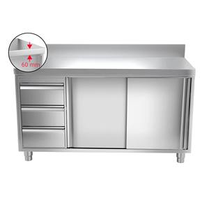 2024 personnalisé en acier inoxydable armoire de travail tiroir cuisine commerciale équipement de stockage dosseret accessoire pour Restaurants - Product Image 3