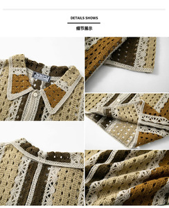 Camisa de Manga Corta de Viscosa Antiarrugas Personalizada Oscar, Tejido Jacquard a Rayas de Moda, Cuello Solapa Estilo Retro, Corte ODM - Product Image 5