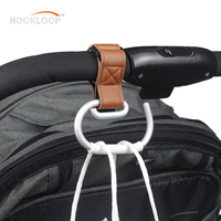 Nouveau Design Marron Stable Haute Charge Portant Marron En Alliage D'aluminium Petit Poussette Crochet Buggy Clip Shopping Crochets pour Landaus