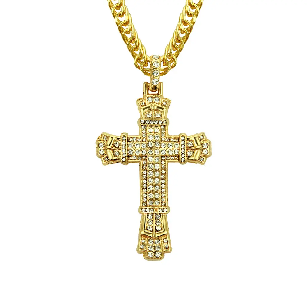 Hip Hop Style Cross Pendant Necklace for Men  Paved with Diamonds  Fashion Jewelry