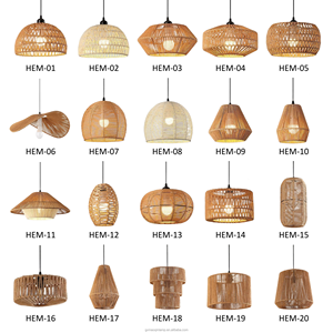 Lampada a Sospensione in Bambù e Rattan Fatta a Mano, Tendenza Decorativa per Caffè e Ristoranti - Product Image 3