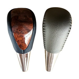 Pommeau de levier de vitesse de voiture, transmission automatique, ergonomique, en cuir, avec incrustation de bois, pour Toyota Camry 2007-2013 - Product Image 1