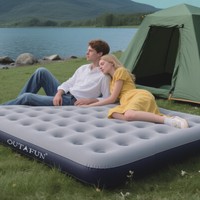 Matelas pneumatique hybride moderne OUTAFUN, taille Queen, avec pompe intégrée, réversible, 20 cm d'épaisseur, pour appartement et usage domestique