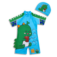 Maillot de bain une pièce dinosaure pour garçons 2026, style slip en polyester très élastique, mignon et élégant pour les plus grands