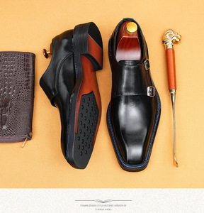 Zapatos Oxford de Hombre para Otoño, con Cordones, Punta Redonda, de Cuero Genuino, con Diseño a Cuadros, Casuales de Negocios, para Boda, que Aumentan la Estatura - Product Image 3