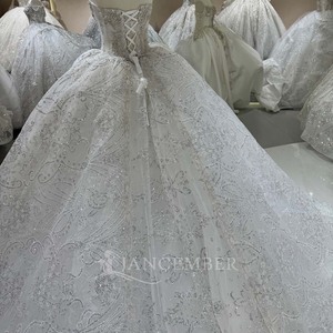 Jancember DW0210 Vestido de <span class=keywords><strong>Novia</strong></span> Popular sin Tirantes con Lentejuelas Bordadas - Product Image 4