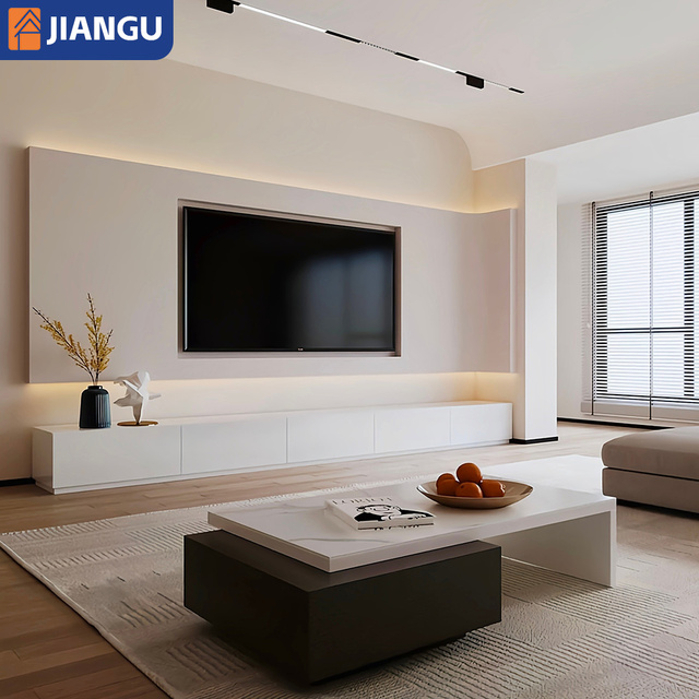 Modern Minimalist Floating TV Cabinet Space Saving Living Room Background Wall Mounted Storage Cabinet
