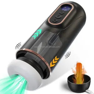 Coupe de masturbation électrique à affichage LED Jouet sexuel pour hommes Machine à sucer chauffante à vibration Masturbateur pour homme