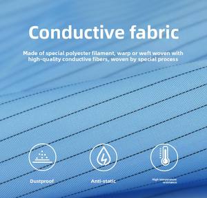 قماش مضاد للكهرباء الساكنة بألوان مخصصة، غطاء رأس صناعي مقاس واحد يناسب الجميع، ألياف بوليستر موصلة للحماية الصناعية - Product Image 2