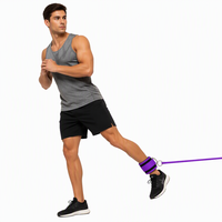 CHENGMO SPORTS (2 Pièces) Sangles de cheville en acier inoxydable à double anneau en D pour machines à câbles et exercices de kickbacks