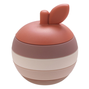 Giáng sinh giáo dục đồ chơi mềm Silicone bé Teether xếp chồng khối cấp thực phẩm Apple hình dạng đầy màu sắc cho trẻ em - Product Image 1