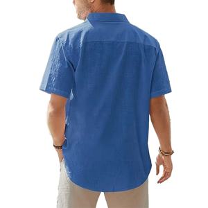 Custom Clothes <b>Men</b> T-<b>shirt</b> <b>Linen</b> <b>Short</b> <b>Sleeve</b> Casual <b>Shirts</b> Plus Size <b>Men's</b> <b>Shirts</b> Summer Tops With Pocket <b>Shirts</b> for <b>Men</b> - Product Image 2