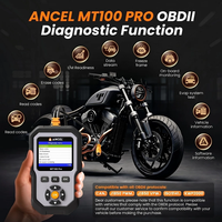Lector de Códigos ANCEL MT100 PRO, Escáner OBD2 para Motocicletas, Sistema de Motor y ABS para Yamaha, Honda, Suzuki con Datos en Tiempo Real y Pantalla de Datos Congelados