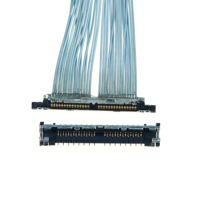 Câble LVDS personnalisé à pas de 0,5 mm, 30 broches, DF56-30P, longueur 200 mm, fiche droite, assemblage de câbles 26/28AWG pour écran LCD/LED