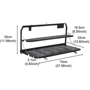 Aluminium-Legierung Klappbarer Heckklappen-Tisch Taktisches Frachtregal MOLLE-Panel für Jeep Wrangler JL 2018-2024 Hecktür - Product Image 3