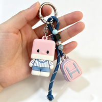 Porte-clés personnalisé en PVC caoutchouc, figurine animale mignonne haute fidélité, pour cadeau d'entreprise, commande en gros
