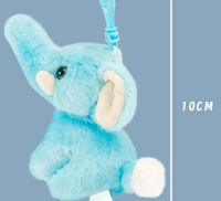 Porte-clés éléphant bleu en peluche, petite taille, jouet amusant pour machine à griffes, jouet en peluche pas cher