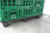 Palette en plastique à neuf pieds en PP pour usage industriel, palette en plastique empilable avec barres de blocage pour la logistique d'entrepôt