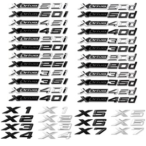 Emblema 3D Xdrive 20d 30d <span class=keywords><strong>35d</strong></span> 40d 50d 20i 25i 30i per Parafango Auto, Badge per Bagagliaio, Adesivo per X1 <span class=keywords><strong>X3</strong></span> X4 X5 X6 X7 Prodotto in Cina - Product Image 1
