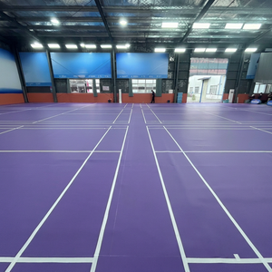 <b>PVC</b> Indoor Sports Court Flooring 8mm Anti-Slip Purple Badminton Court <b>Tiles</b> - Product Image 3