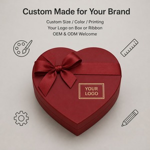 Caja de Regalo de Chocolate en Forma de Corazón Rojo Mate Personalizada con Lazo de Cinta, Dos Piezas, Suministro Directo de Fábrica al por Mayor <span class=keywords><strong>para</strong></span> Venta al por Menor y <span class=keywords><strong>Regalos</strong></span> - Product Image 5
