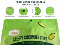 Sachet refermable personnalisé avec fermeture éclair, finition brillante ou mate, pour emballage alimentaire, idéal pour les chips croustillantes