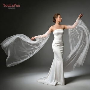 YouLaPan VG136-I Manches de châle de mariée romantiques longues en maille monocouche pour les soirées <span class=keywords><strong>et</strong></span> événements féminins - Product Image 1