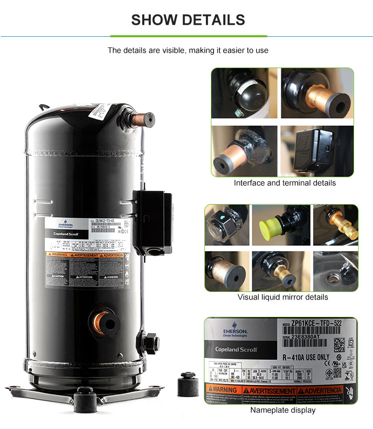 F Copeland ZP57KSE-PFV-522 Hermetic Scroll Refrigeration Compressor