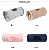 Nouvel Arrivage en Gros : Tunnel Pliable pour Chat en Tissu Type Daim, Cachette Interactive pour Animaux de Compagnie, Jouet d'Intérieur pour Chatons