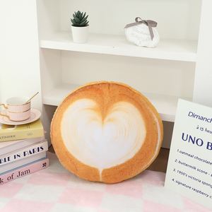 Nueva llegada de peluche café Latte arte tiro almohada muñeco de peluche hogar Decoración sofá dormir almohada suave café arte cojín muñeca - Product Image 4