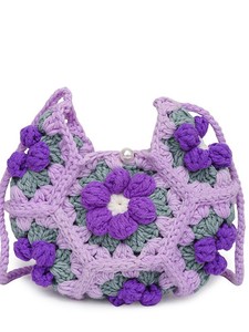 Venta Directa de Fábrica, Bolsos Tejidos a Crochet Hechos a Mano, Bolsos Cruzados de Algodón Modernos, Bordado de Dibujos Animados <span class=keywords><strong>Mediano</strong></span>, Floral, Ligero - Product Image 3