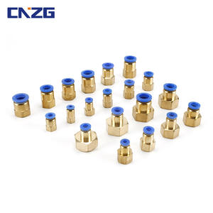 Connecteur rapide pneumatique PCF8-02, filetage interne, montage droit avec raccord en cuivre 10-02, accessoires pour tuyau d'air de 8 mm - Product Image 2