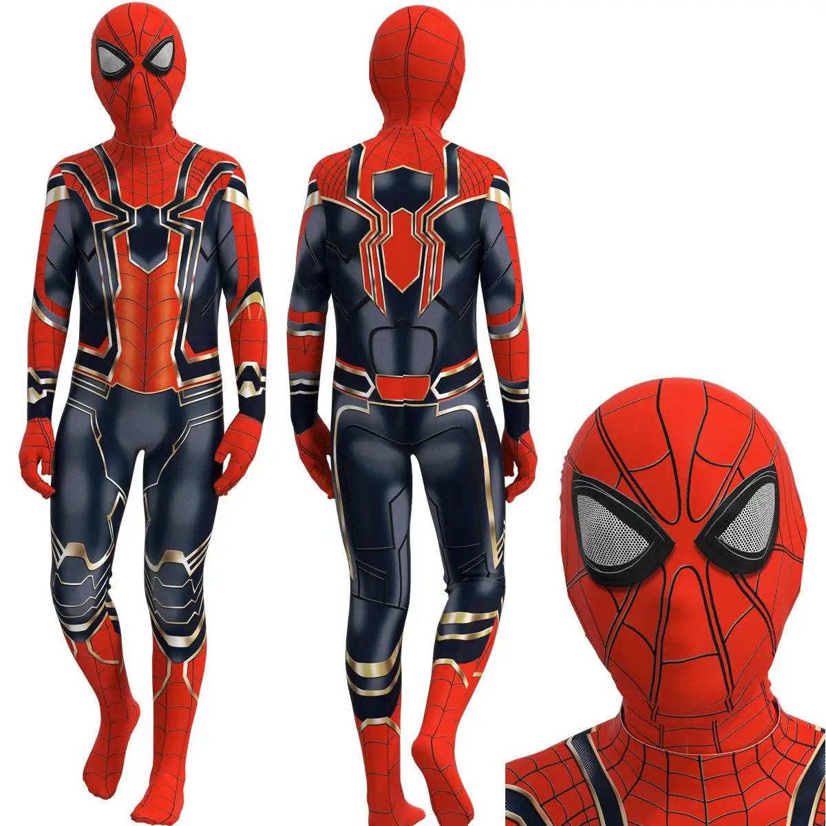 Halloween Costume Red Black Spider Man S-pider Man Cosplay Clothing Costume Fancy Jumpsuit For Adult And Kids